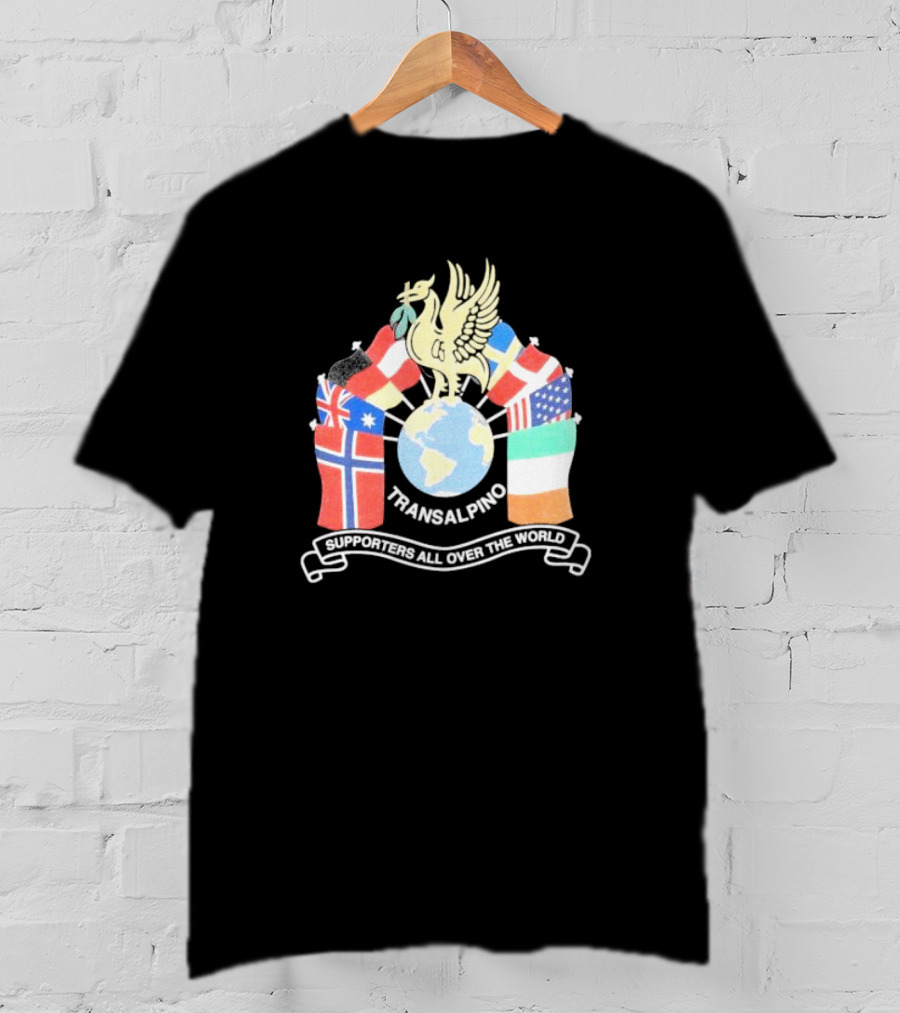 Transalpino Global Supporters With Flags And Globe Emblem T-Shirt