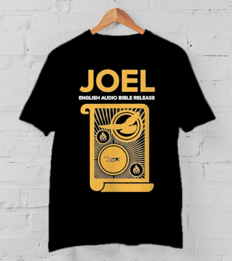 JOEL English Audio Bible Release Scroll Locust Bird Flame Icons T-Shirt