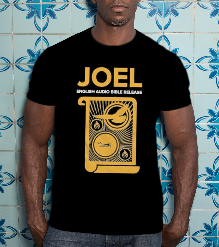JOEL English Audio Bible Release Scroll Locust Bird Flame Icons T-Shirt
