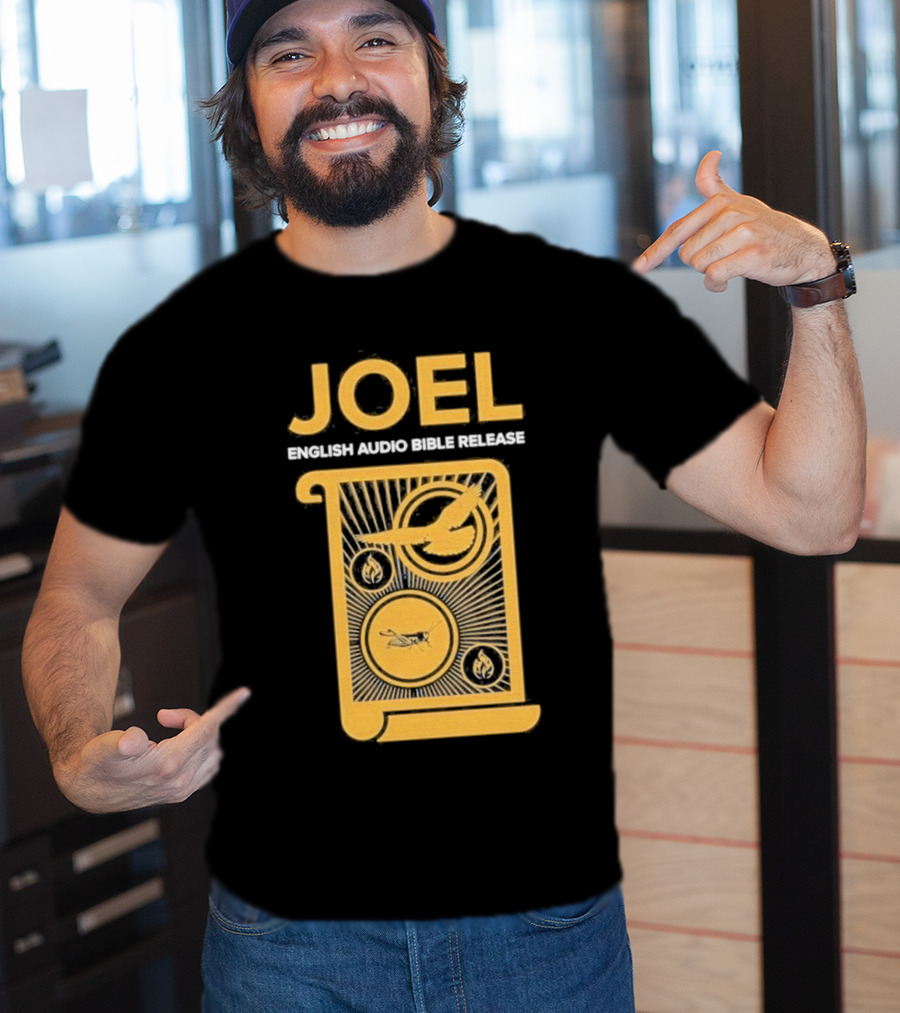 JOEL English Audio Bible Release Scroll Locust Bird Flame Icons T-Shirt