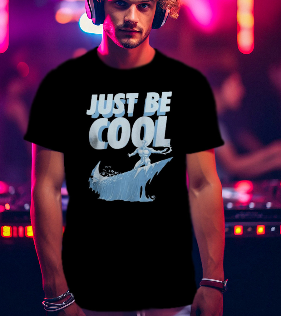 Just Be Cool Ice Man Surfing On Frozen Wave T-Shirt