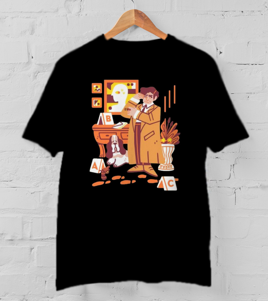 Just One More Thing Columbo Detective Classic Scene With Dog And ABC Cards T-Shirt