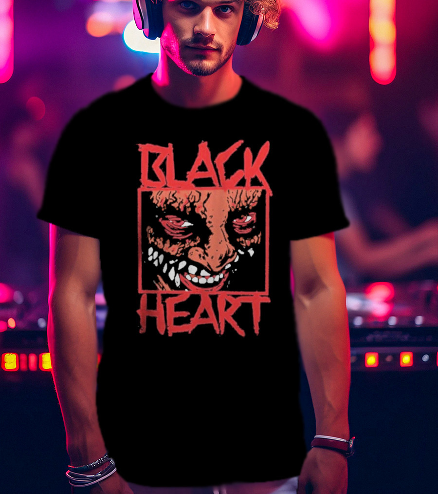 Lio Rush Blackheart Creepy Red Evil Face T-Shirt