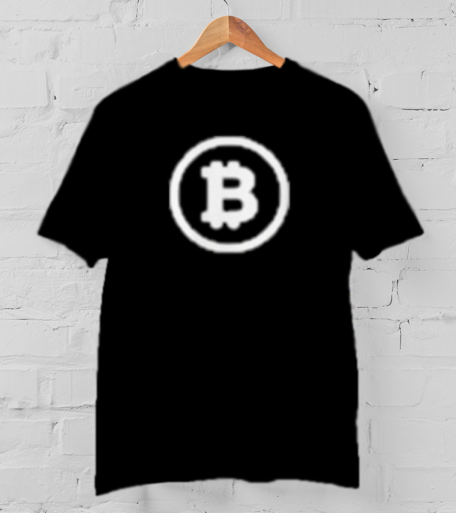 Michael Saylor Wearing Bitcoin Symbol Cryptocurrency T-Shirt