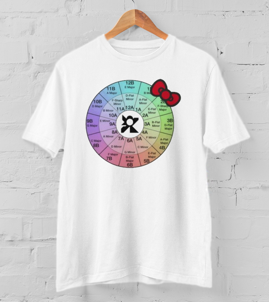 Ramonpang Djs Only Color Wheel Music Key Chart With Hello Kitty Bow T-Shirt