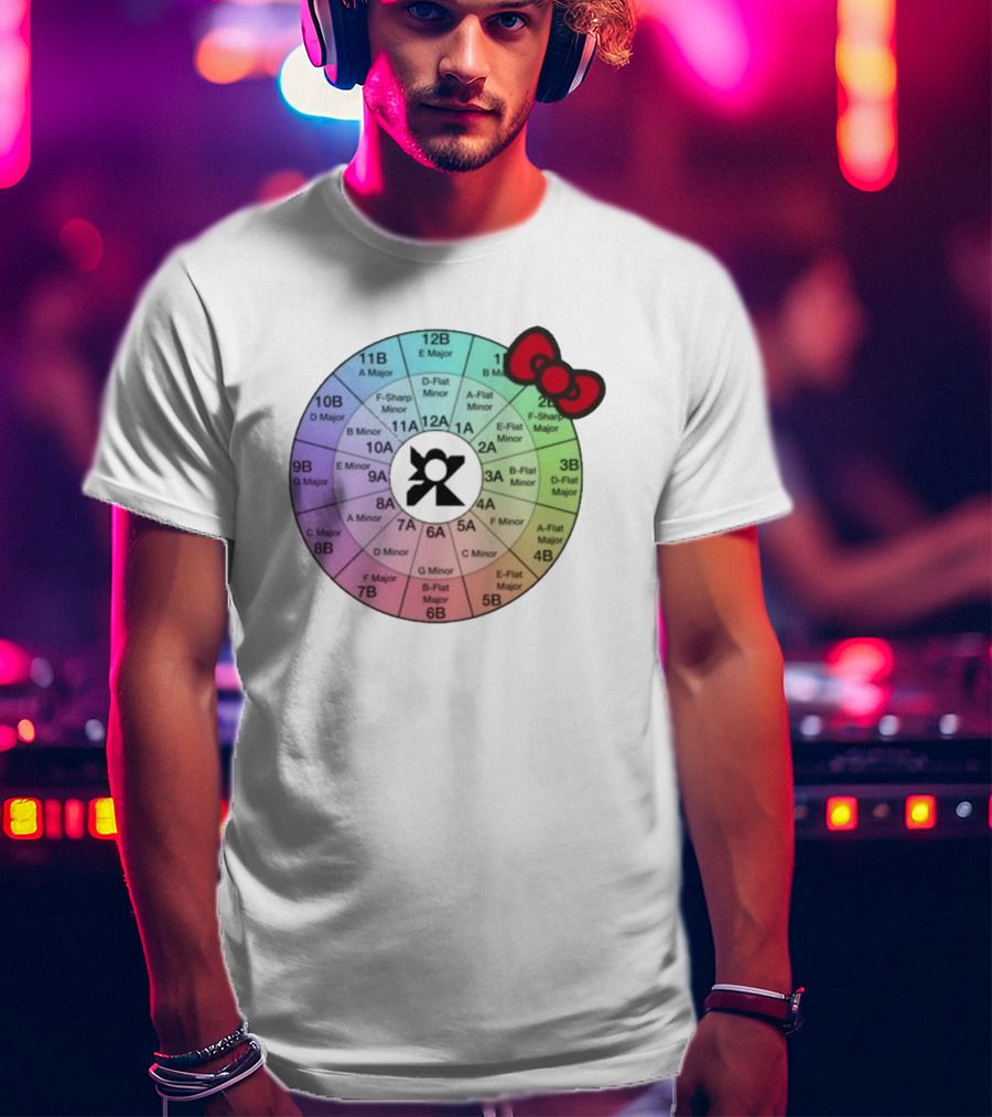 Ramonpang Djs Only Color Wheel Music Key Chart With Hello Kitty Bow T-Shirt