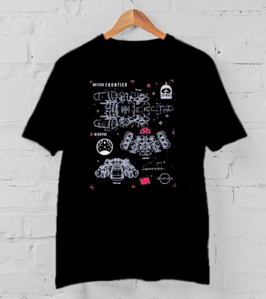 NG1350 Frontier Starfield Nova Ship Schematic Blueprint T-Shirt