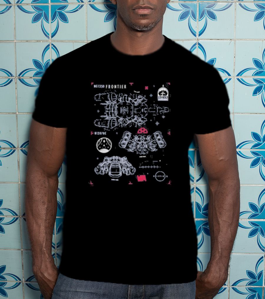 NG1350 Frontier Starfield Nova Ship Schematic Blueprint T-Shirt