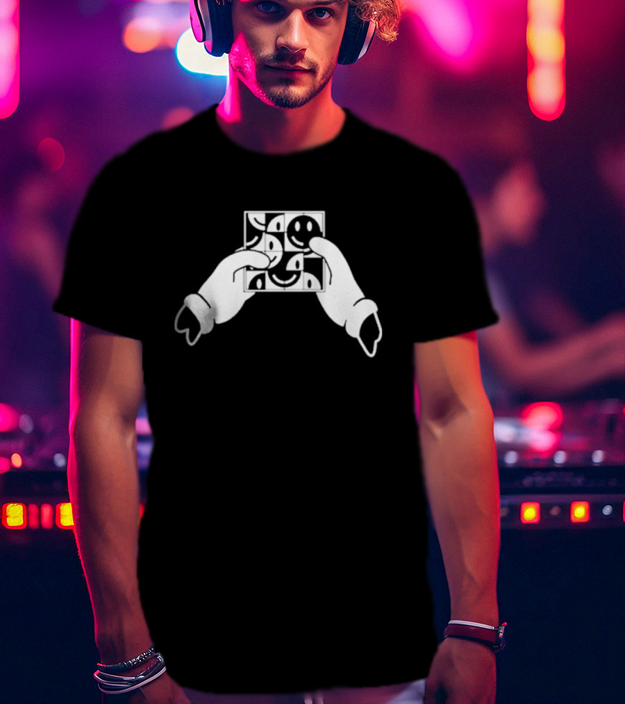 G Jones Paths Hand Smiley Block T-Shirt