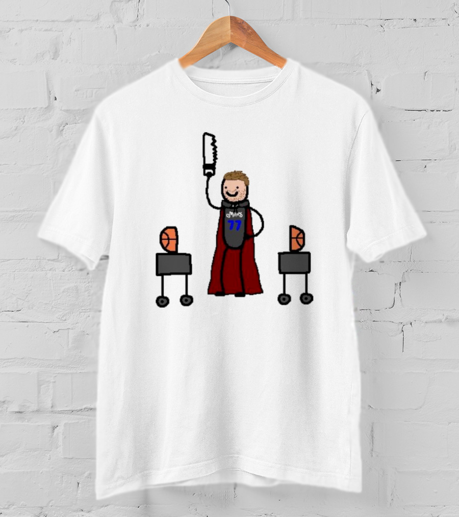 Luka Magic Cut The Basketball In Half NBA Paint Art Style 77 T-Shirt