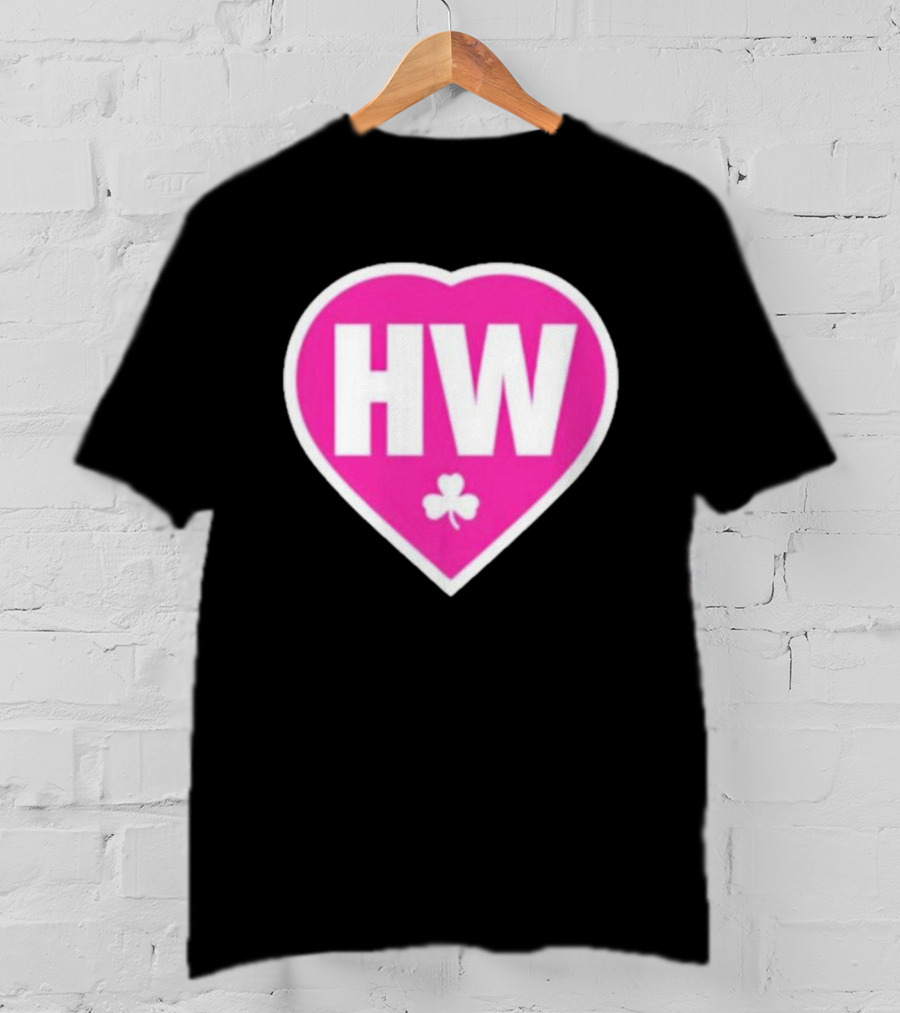 Celtics HW Heart With Pink Clover Move4Heather T-Shirt