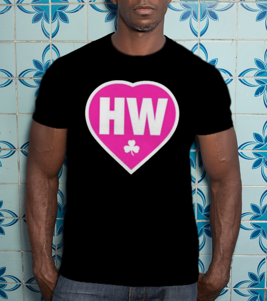 Celtics HW Heart With Pink Clover Move4Heather T-Shirt