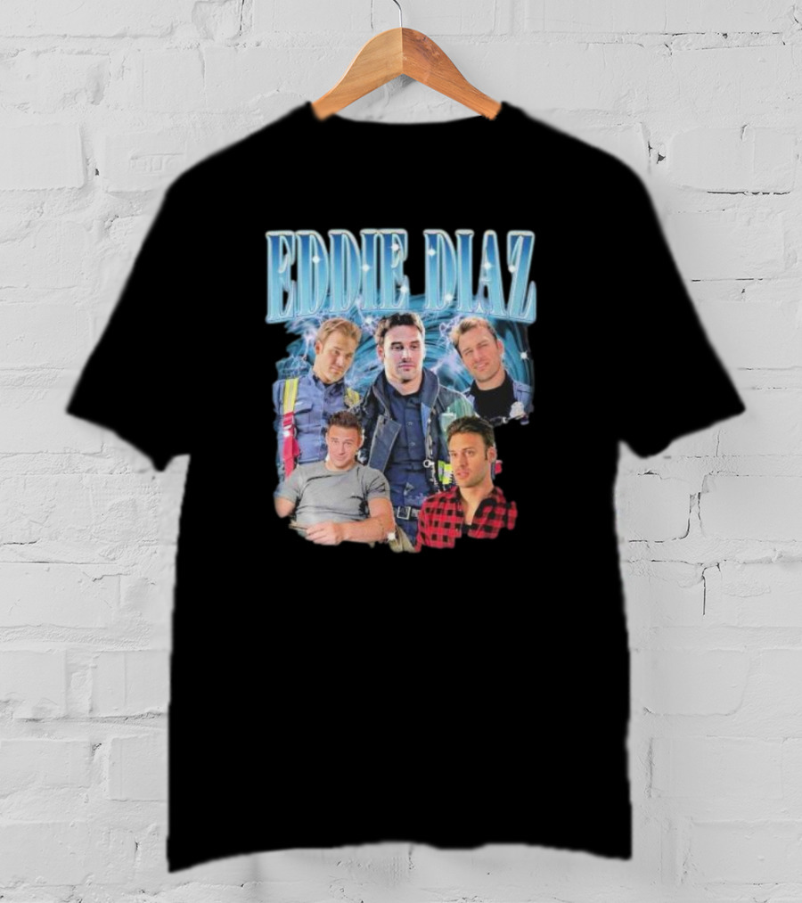 Eddie Diaz Firefighter Tribute Montage T-Shirt