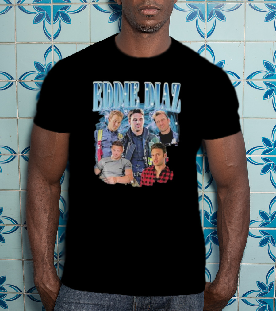 Eddie Diaz Firefighter Tribute Montage T-Shirt