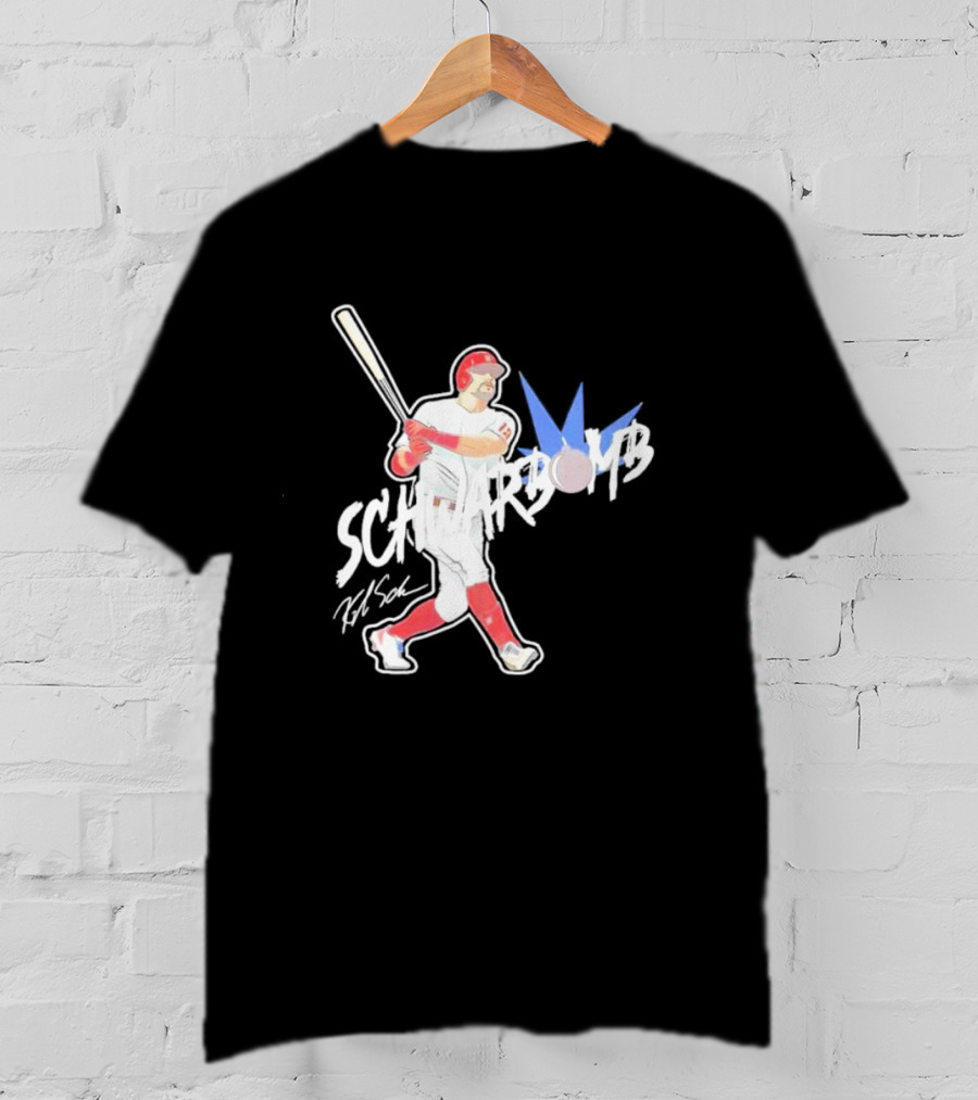 Schwarbomb Illustrated Baseball Swing With Signature Elements T-Shirt