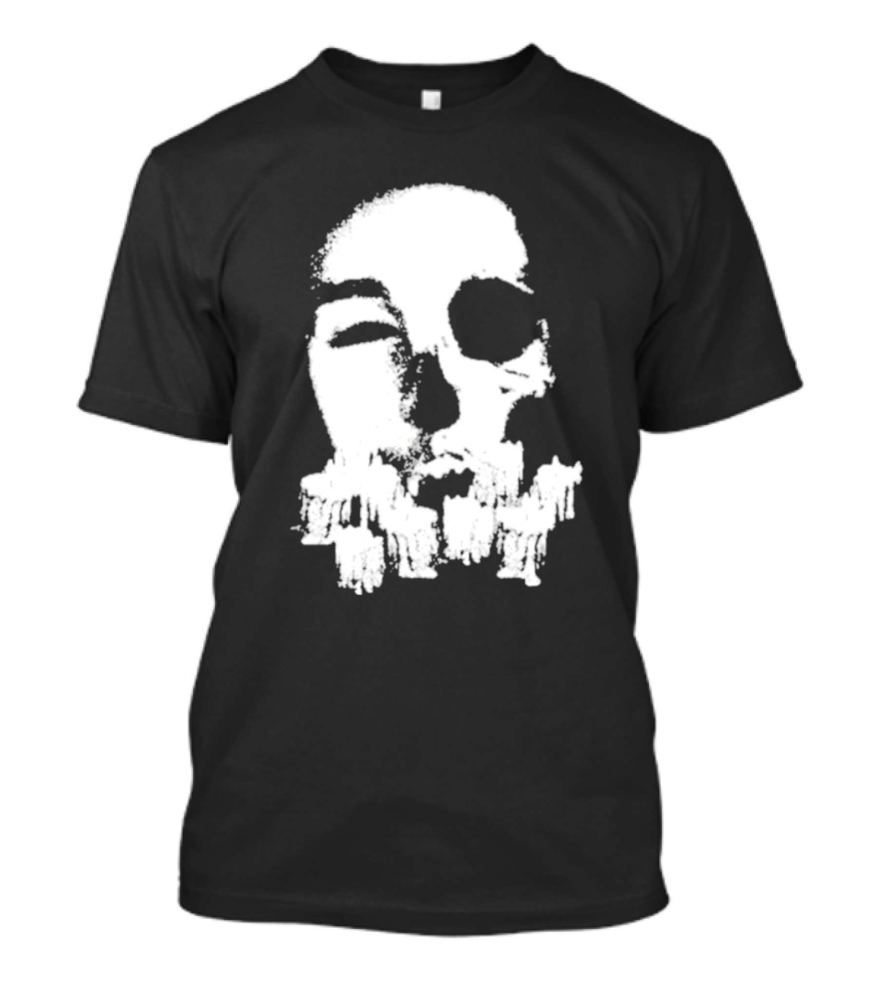 Turnabout Grayscale Face With Abstract Text T-Shirt