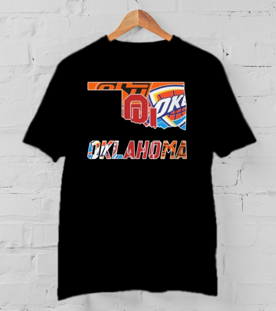 Oklahoma Sports Teams Oklahoma City Thunder Oklahoma State University Cowboys University Of Oklahoma Sooners T-Shirt