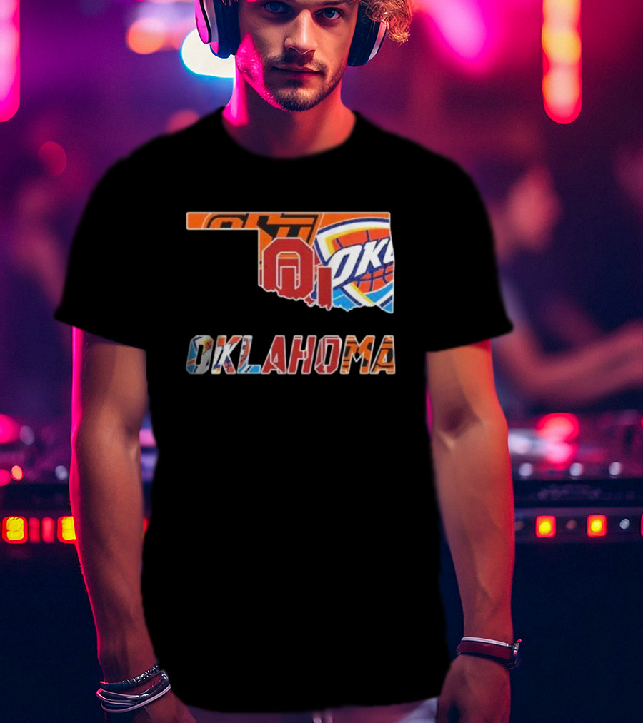 Oklahoma Sports Teams Oklahoma City Thunder Oklahoma State University Cowboys University Of Oklahoma Sooners T-Shirt