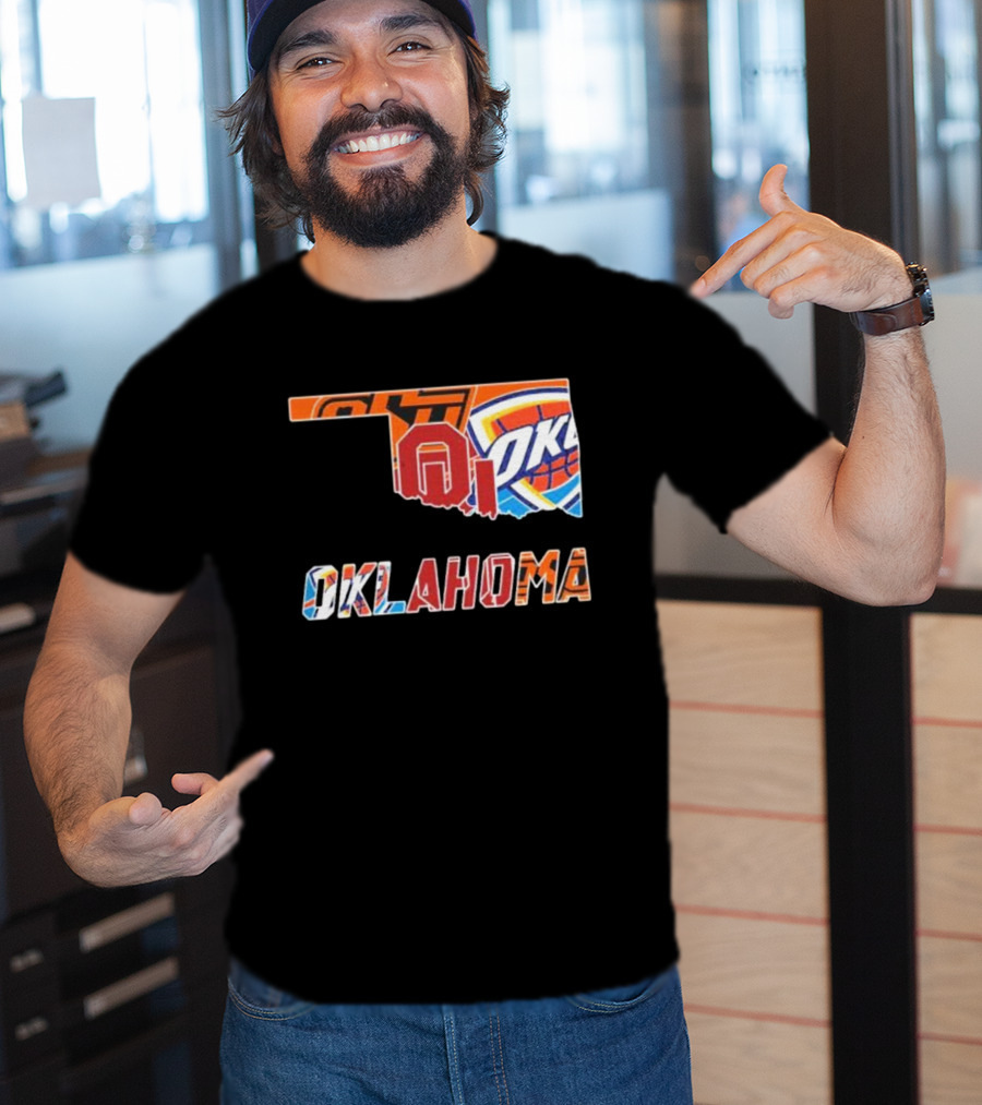 Oklahoma Sports Teams Oklahoma City Thunder Oklahoma State University Cowboys University Of Oklahoma Sooners T-Shirt