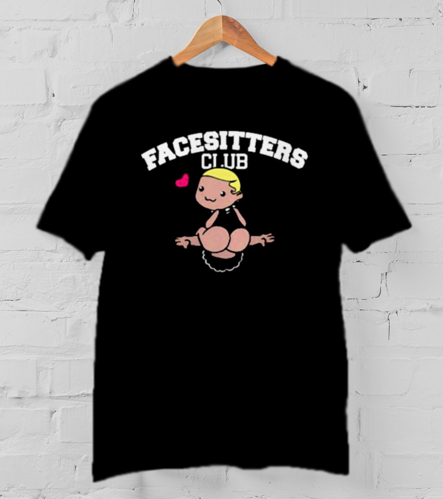 Facesitters Club Cute Cartoon With Pink Heart T-Shirt