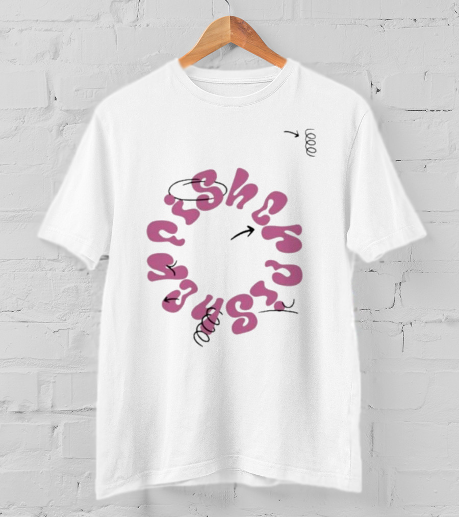 Fisher White Loop Essentials Circular Text T-Shirt