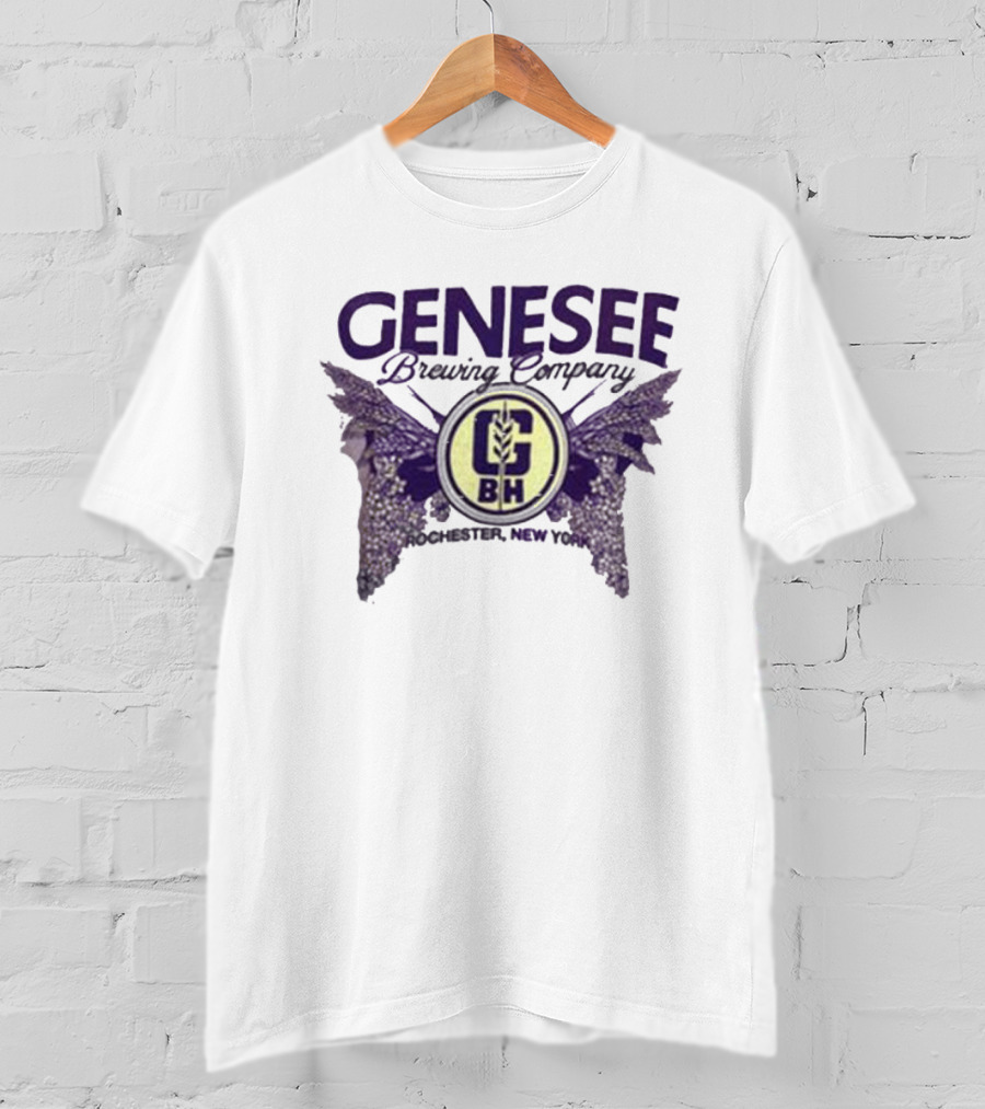 Genesee Brewing Company G Brewing Co Rochester New York Winged T-Shirt