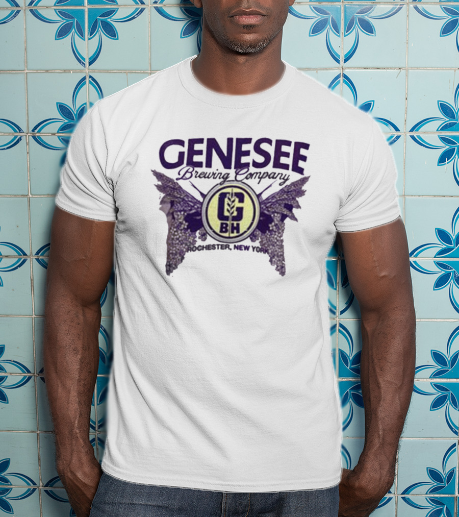 Genesee Brewing Company G Brewing Co Rochester New York Winged T-Shirt