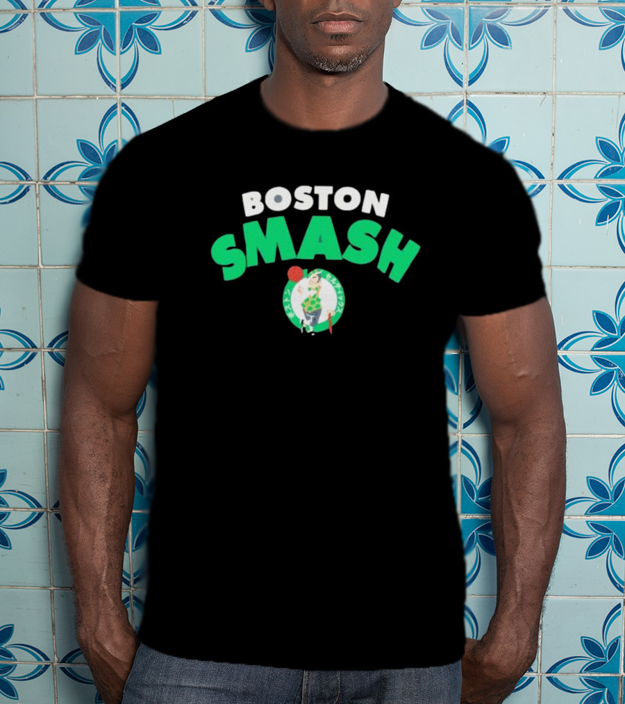 Boston Celtics Smash Basketball Emblem T-Shirt