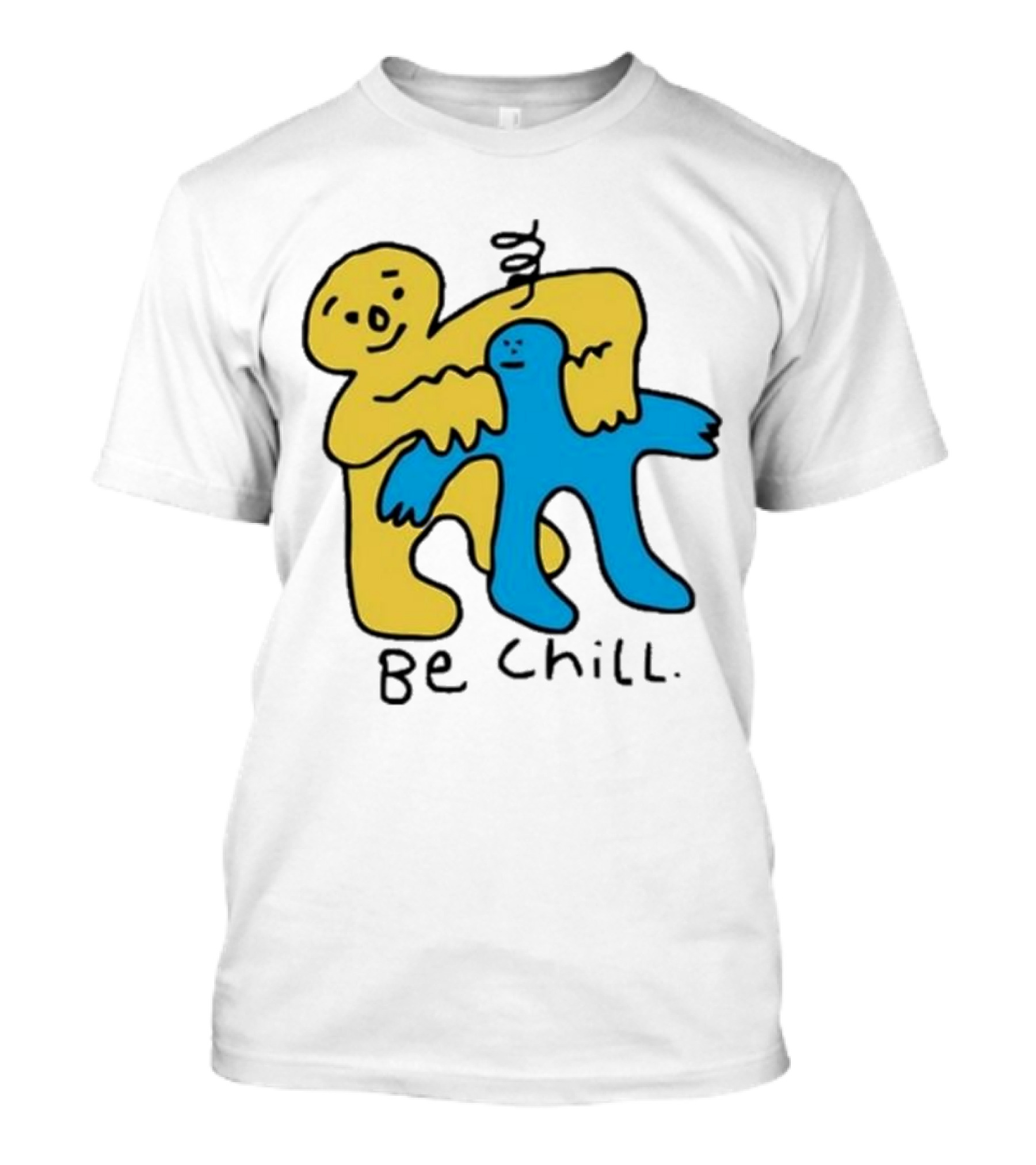 Iwantmyhoney Be Chill Yellow And Blue Figure Hugging T-Shirt