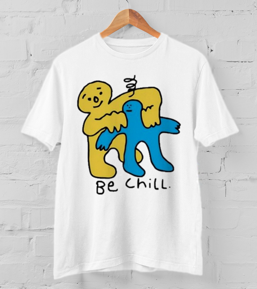 Iwantmyhoney Be Chill Yellow And Blue Figure Hugging T-Shirt