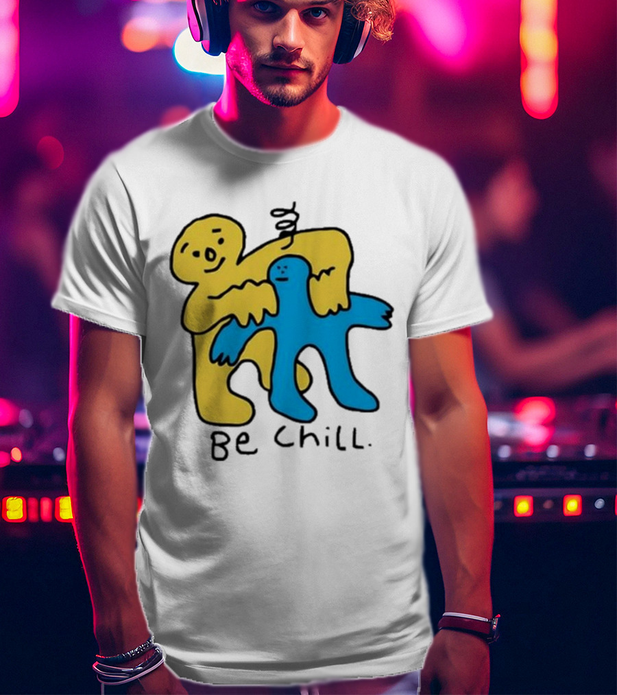 Iwantmyhoney Be Chill Yellow And Blue Figure Hugging T-Shirt