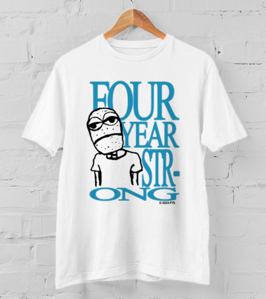 FOUR YEAR STRONG Band Logo With Masked Character T-Shirt
