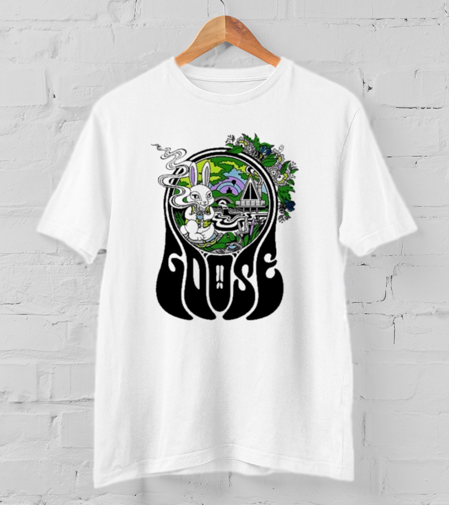 Goose Wonderland Psychedelic Rabbit Forest Portal T-Shirt