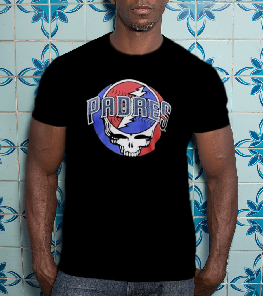 Padres Grateful Dead Style Logo Skully T-Shirt
