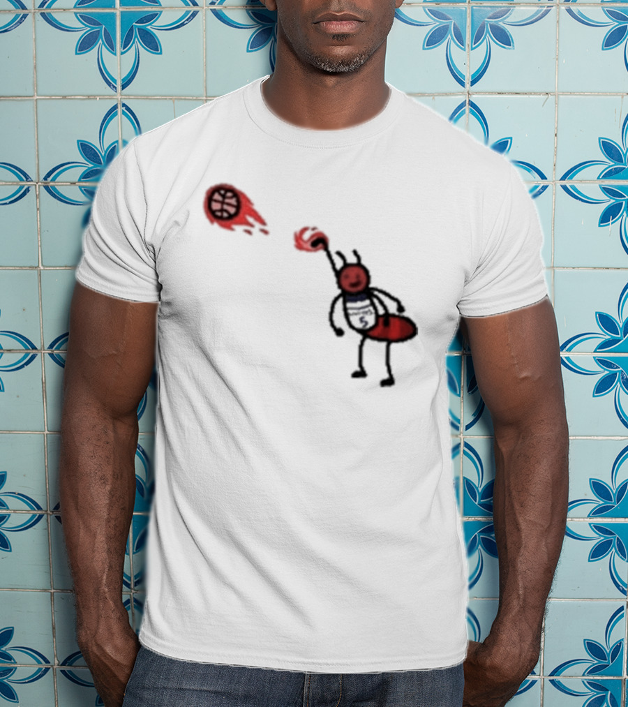 Paint Fire Ant Playing Basketball T-Shirt