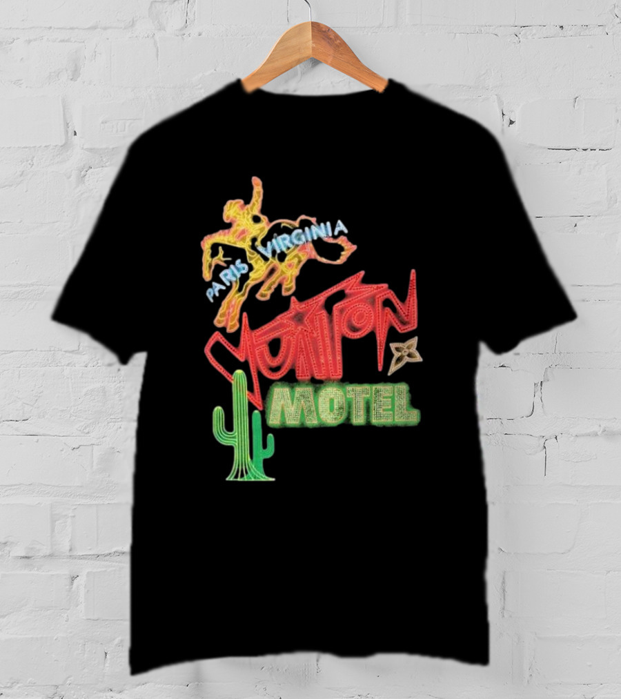 Paris Virginia Vuitton Motel Neon Cactus Cowboy Retro Sign T-Shirt
