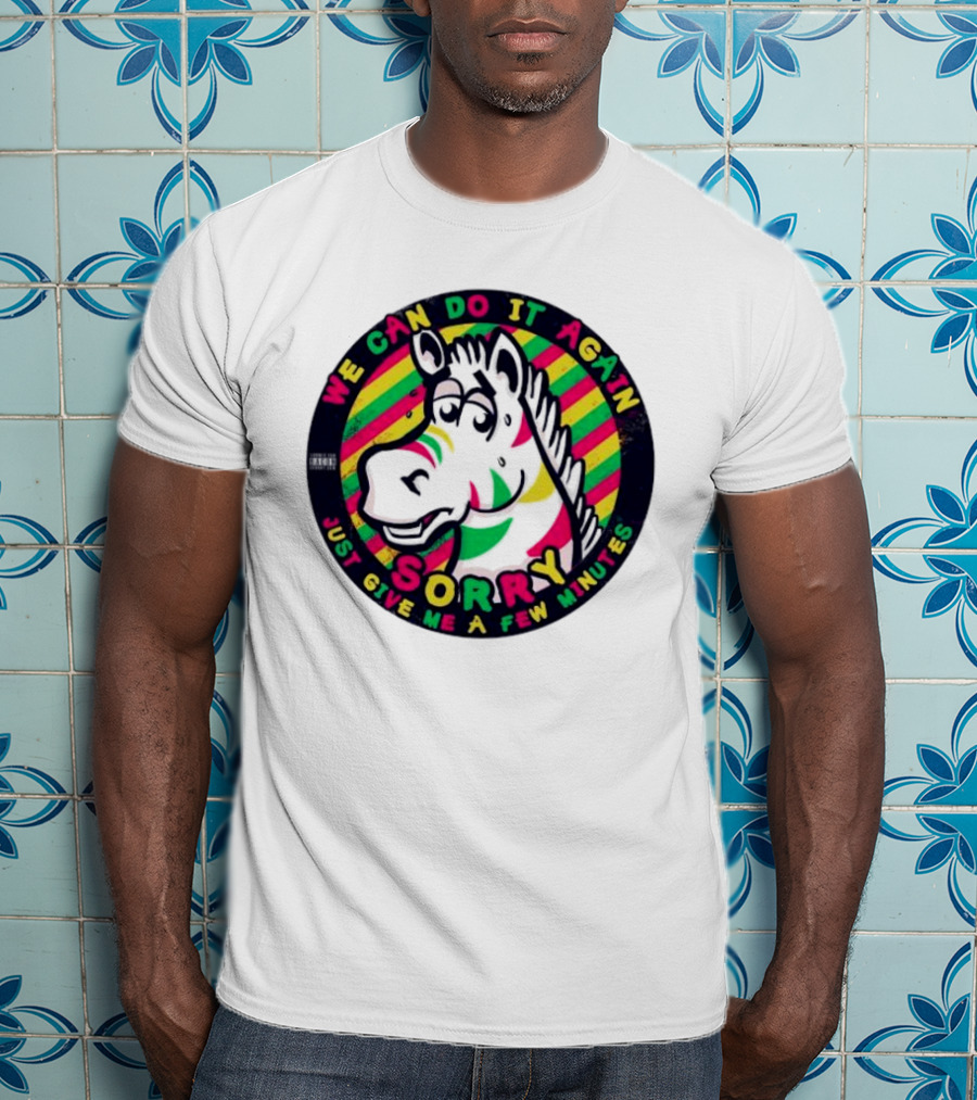 We Can Do It Again Sorry Just Give Me A Few Minutes Rainbow Zebra T-Shirt