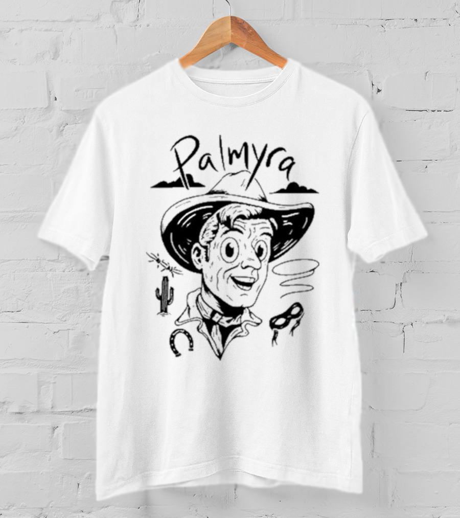 Palmyra Cowboy Retro Cactus Lasso Horse Shoe T-Shirt
