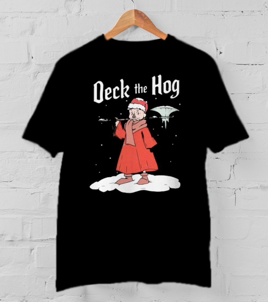 Bilmuri Deck The Hog Christmas Santa Ice Bonk Snow Fantasy T-Shirt