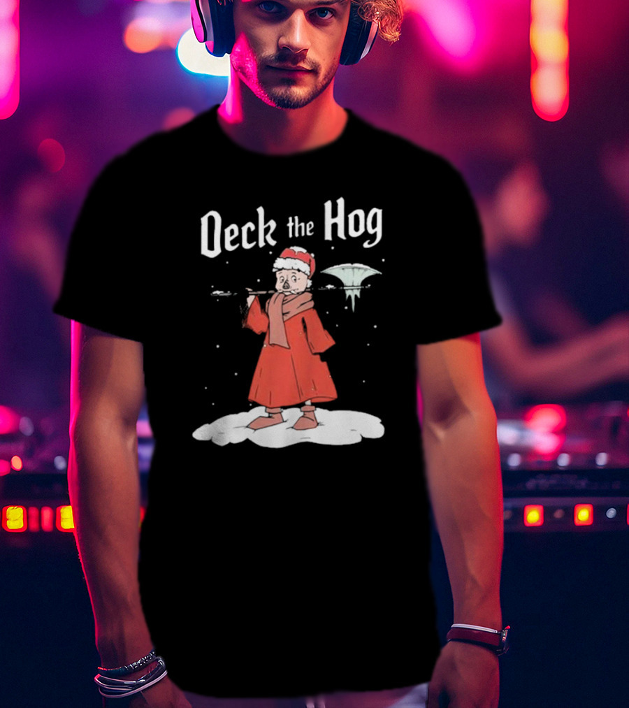 Bilmuri Deck The Hog Christmas Santa Ice Bonk Snow Fantasy T-Shirt