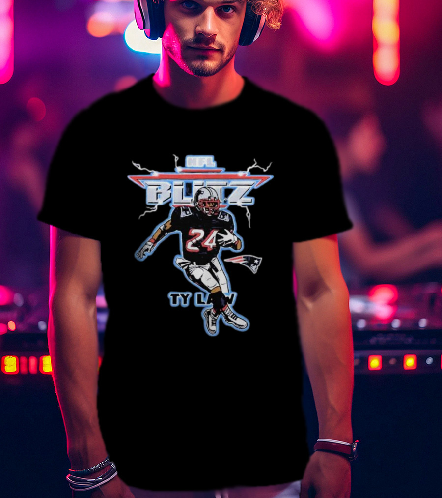 NFL Blitz Patriots Ty Law 24 Running Back T-Shirt