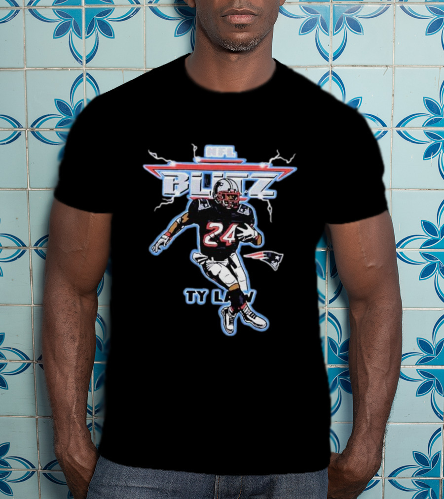 NFL Blitz Patriots Ty Law 24 Running Back T-Shirt