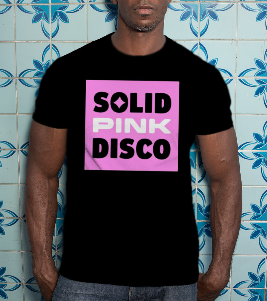 SOLID PINK DISCO Starburst Retro Block T-Shirt