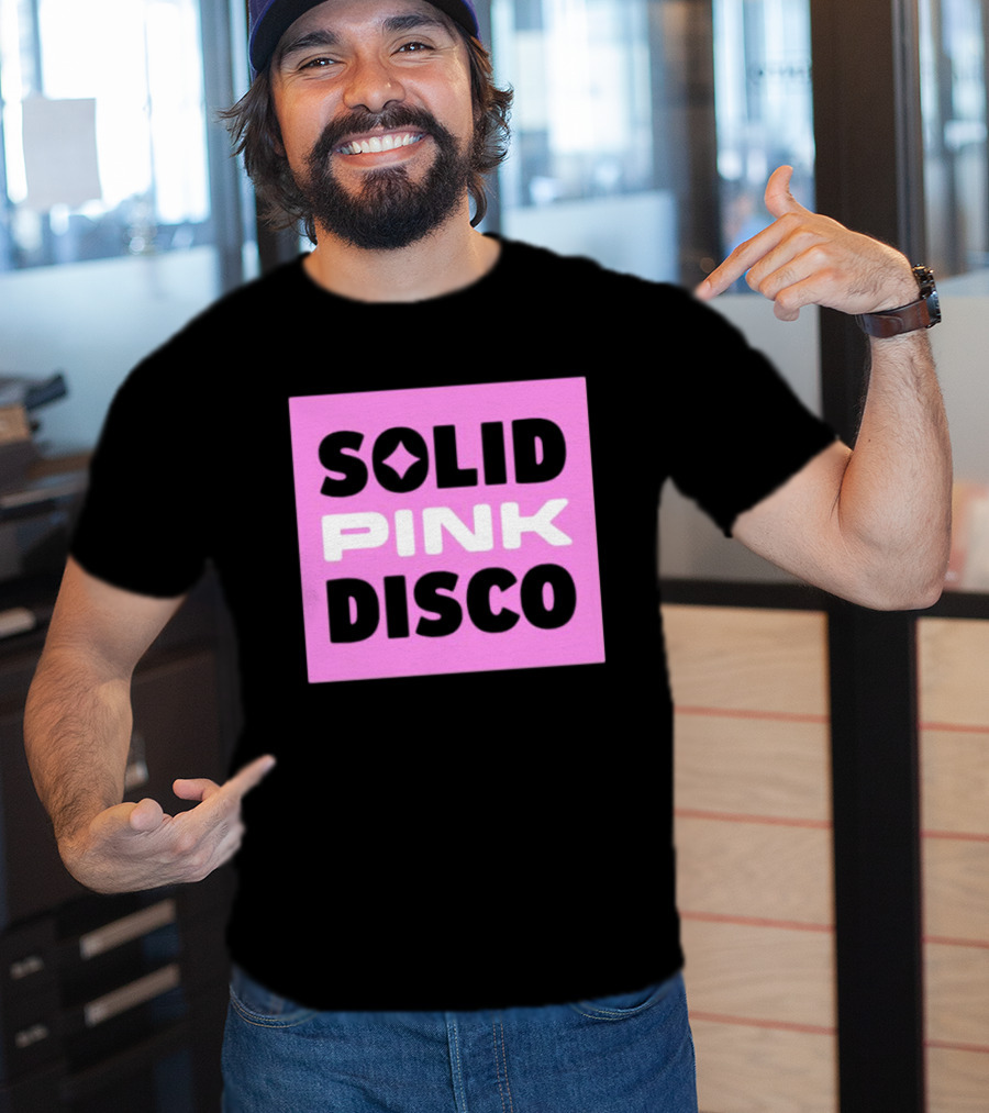 SOLID PINK DISCO Starburst Retro Block T-Shirt