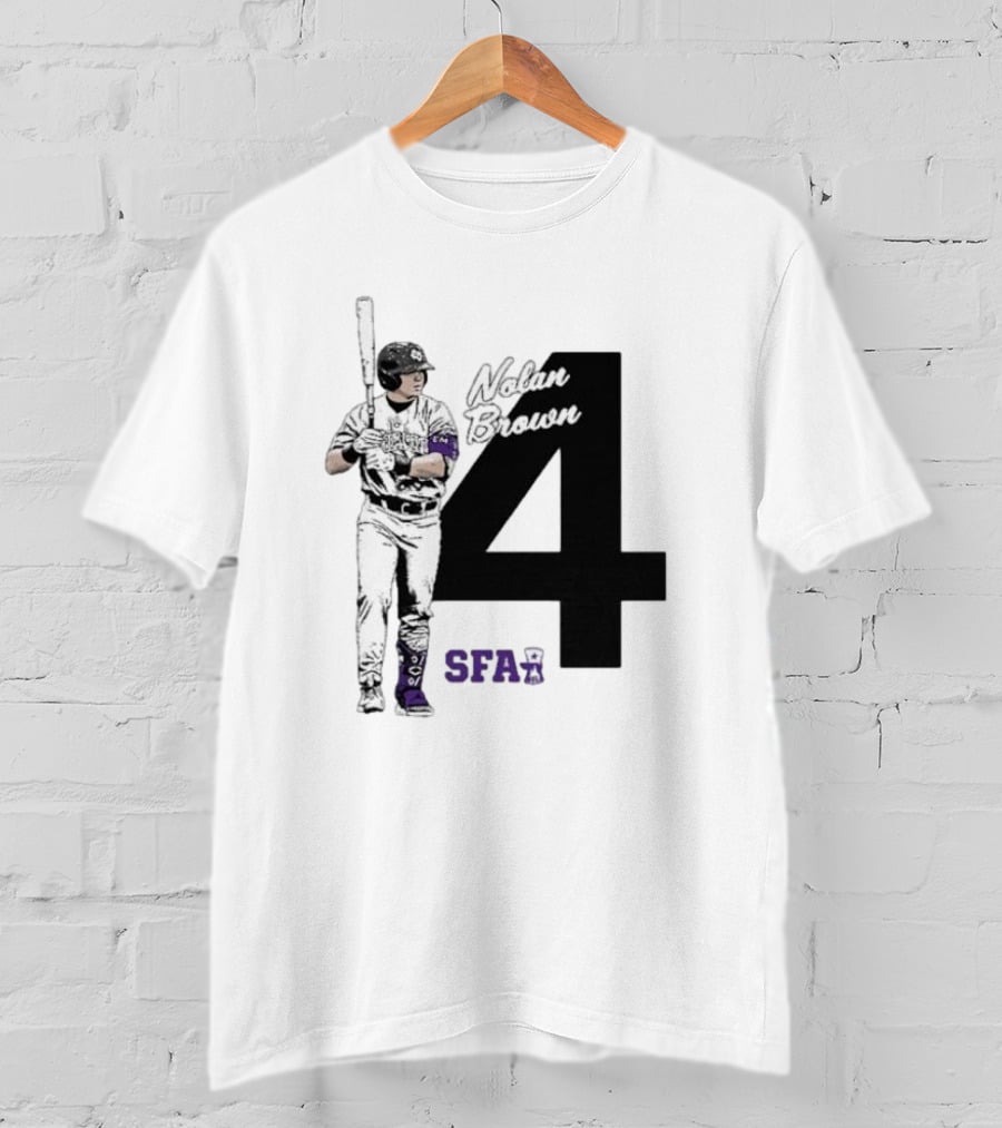 Nolan Brown 4 SFA Baseball Player T-Shirt