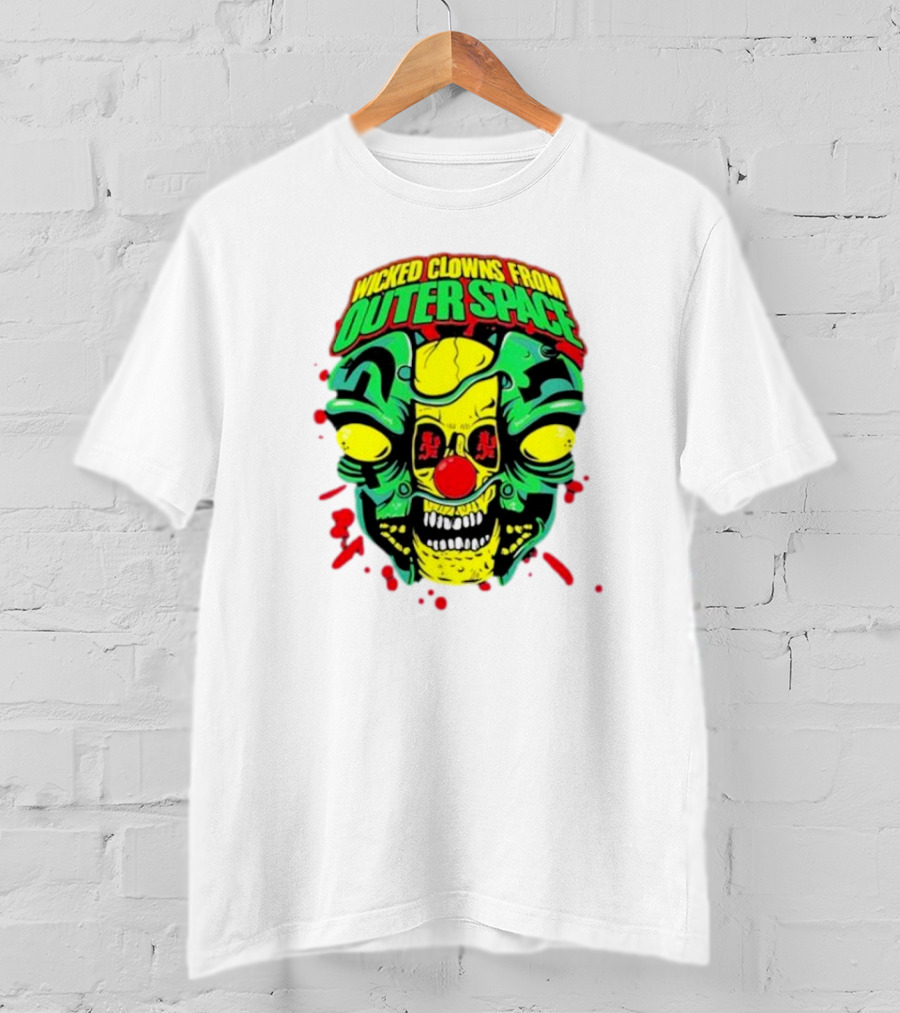 Wicked Clowns From Outer Space Psychopathic Vault ICP Split Face Alien T-Shirt