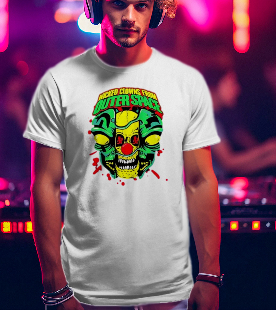Wicked Clowns From Outer Space Psychopathic Vault ICP Split Face Alien T-Shirt