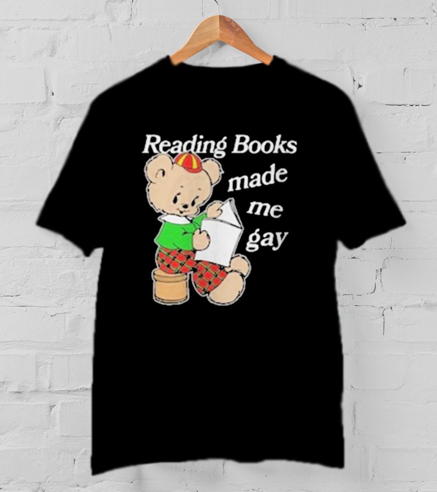 Reading Books Made Me Gay Teddy Bear In Plaid T-Shirt