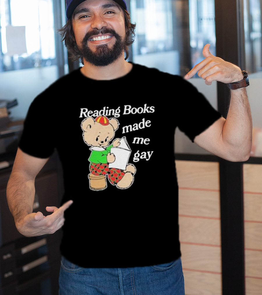 Reading Books Made Me Gay Teddy Bear In Plaid T-Shirt