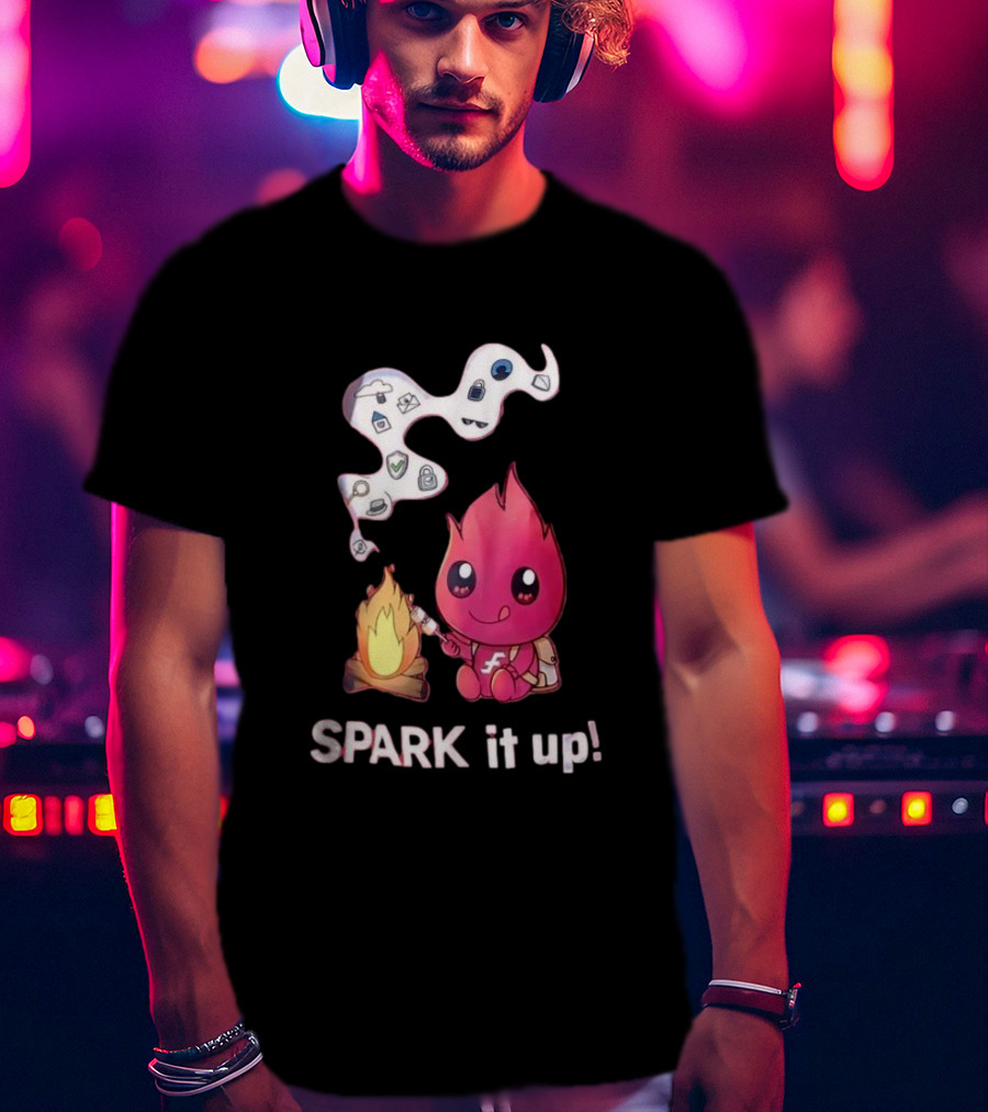 Spark It Up Cute Child Fire Roasting Marshmallow With Iconic Symbols T-Shirt